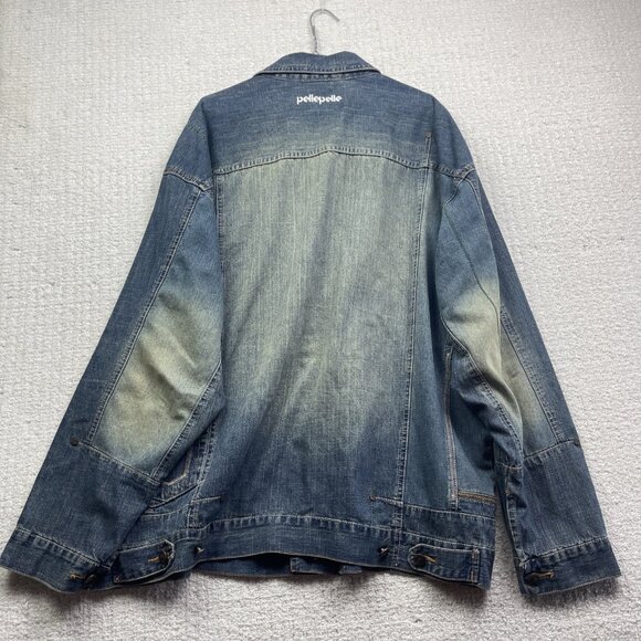 VTG PELLE PELLE Marc Buchanan Denim Jean Jacket Men XL Y2K Distressed 1978 - Picture 10 of 15